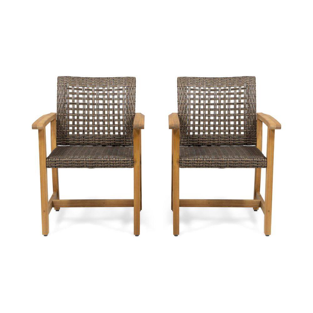 2-Piece Brown Acacia Wood and Wicker Outdoor Lounge Chair price history on PriceWatchPro