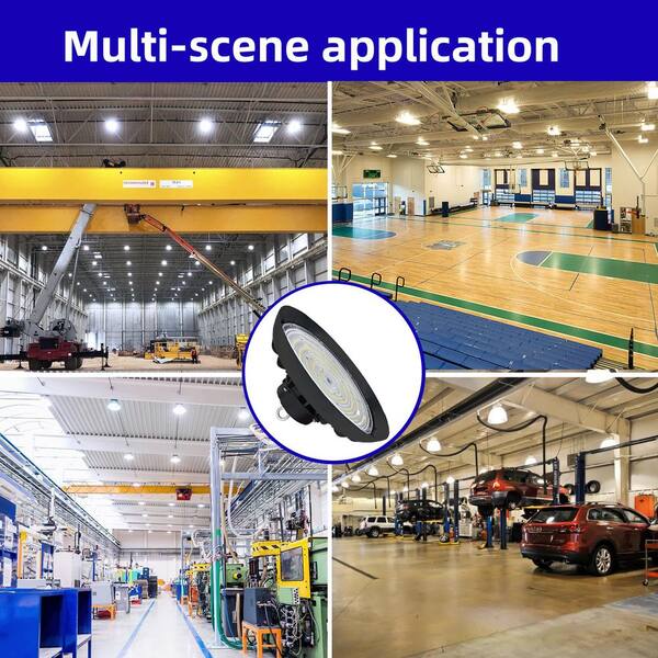 thumbnail image 2 of 4-Pack 300W UFO LED High Bay Lights – 6000K Cold White, IP65, 120° Beam, For Warehouse/Garage 2 of 6