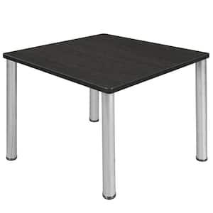 Rumel 43.5 in. Square Ash Grey and Chrome Composite Wood Breakroom Table (Seats-4)