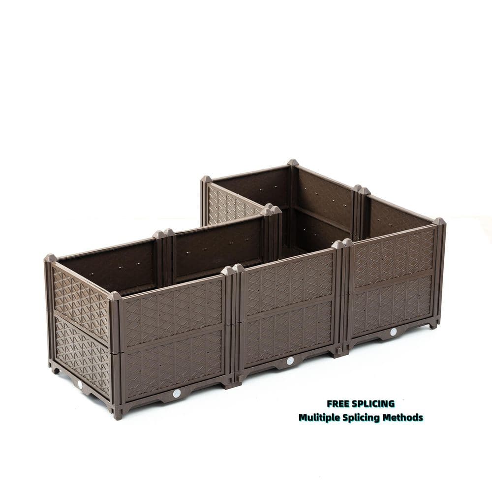 62.8 in. x 15. 7 in. x 14. 6 in. Rectangular Plastic Raised Garden Bed in B