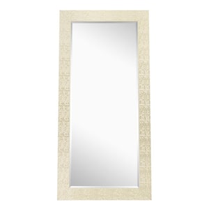 Gold 31.5 in. W x 65.5 in. H Mosaic Style Full Length Mirror Standing Hanging or Leaning, Modern Framed Mirror