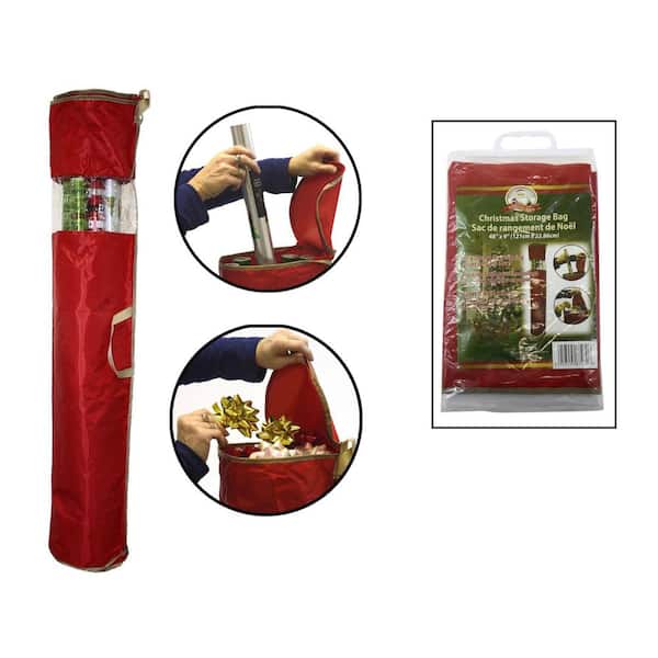 Santaland 48 in. x 9 in. Christmas Wrapping Paper Storage Bag
