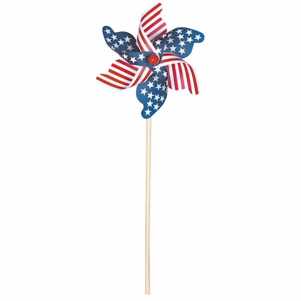 Amscan 18 in. Patriotic Wood Pinwheel (4-Pack)