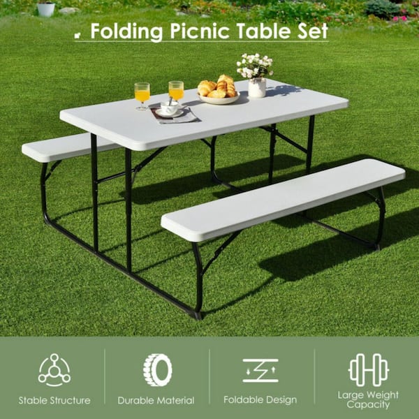 Folding plastic best sale picnic bench