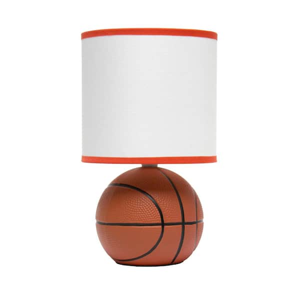 Simple Designs 10.7 in. SportsLite Mini Basketball Table Lamp for Kids Room, Mancave, Living Room, Orange