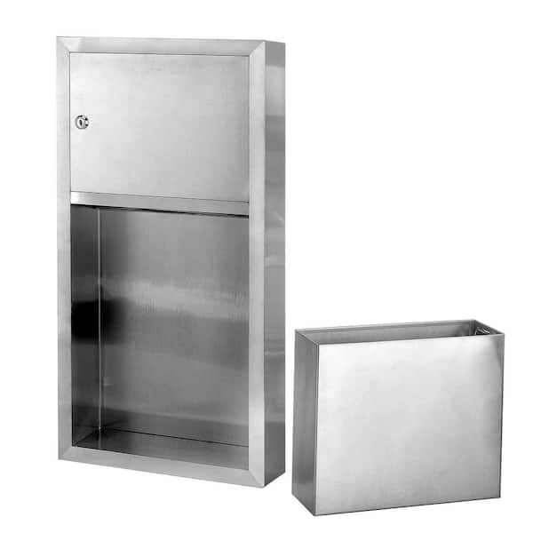 Alpine Industries 480-2PK Stainless Steel Brushed C-Fold/Multi-fold Paper Towel Dispenser (2-Pack)