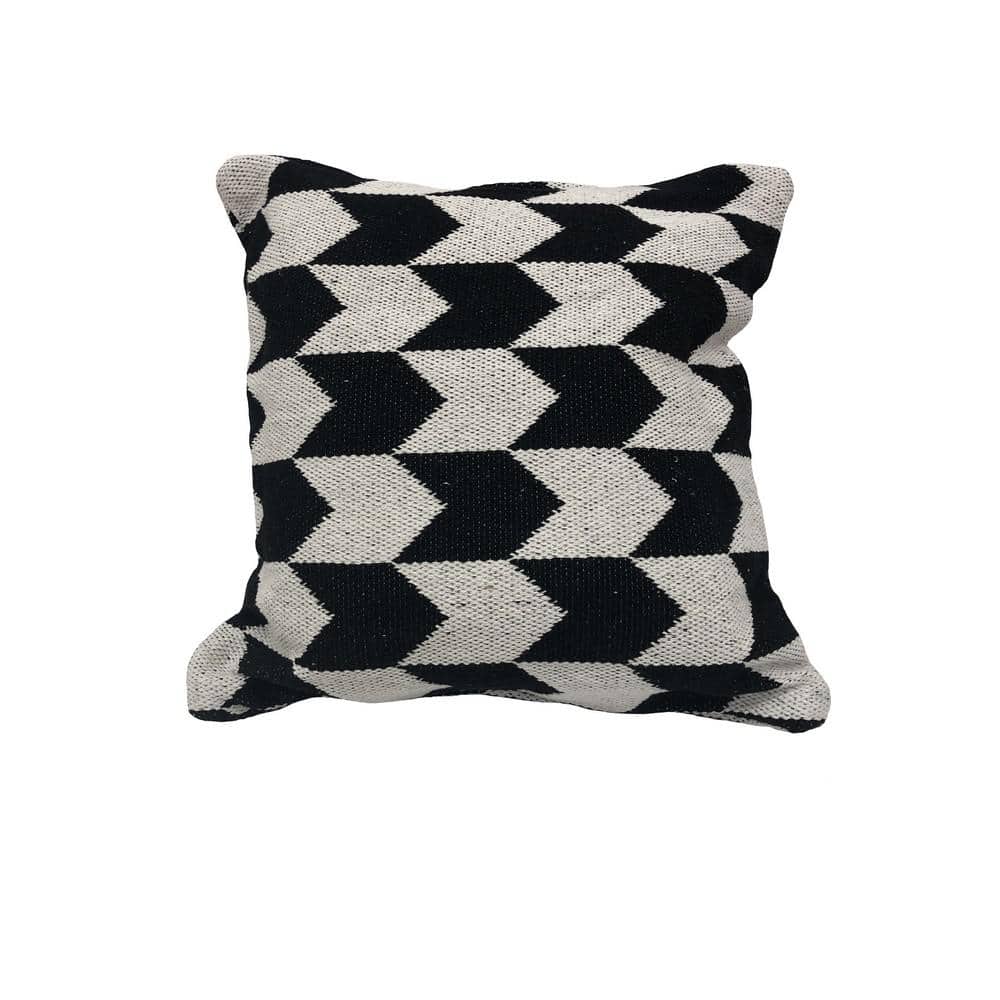 Broyhill Hawthorne Black & White Geometric Square Throw Pillow