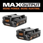 18V Lithium-Ion MAX Output 2.0 Ah Battery (2-Pack)
