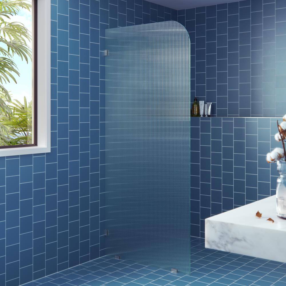 Glass Warehouse 34 in. x 78 in. x .375 in. Fixed Frameless Shower Door