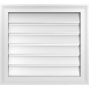 22" x 20" Vertical Surface Mount PVC Gable Vent: Functional with Brickmould Frame