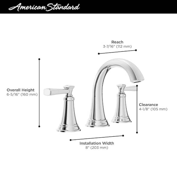 American Standard Rumson 8 in. Widespread 2-Handle Bathroom Faucet in Matte  Black 7417801.243 - The Home Depot