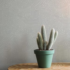 Sketch Classic Grey Removable Peel and Stick Vinyl Wallpaper, 28 sq. ft.