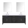 Lexora Fossa 84 in W x 22 in D Black Oak Double Bath Vanity