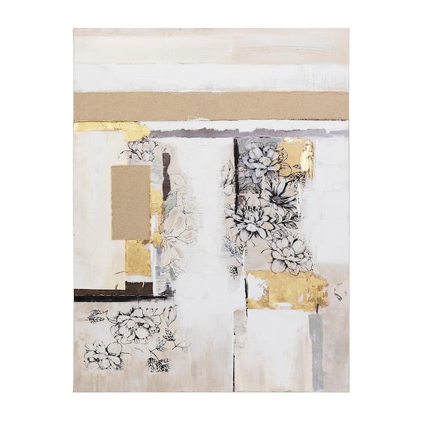 Yosemite Home Decor Soft Abstract II Unframed Hand Painted Abstract Wall Art 48 in. x 36 in.