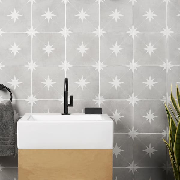 Polaris Gris 9 in. x 9 in. Matte Porcelain Floor and Wall Tile (10.76 sq. ft./Case)