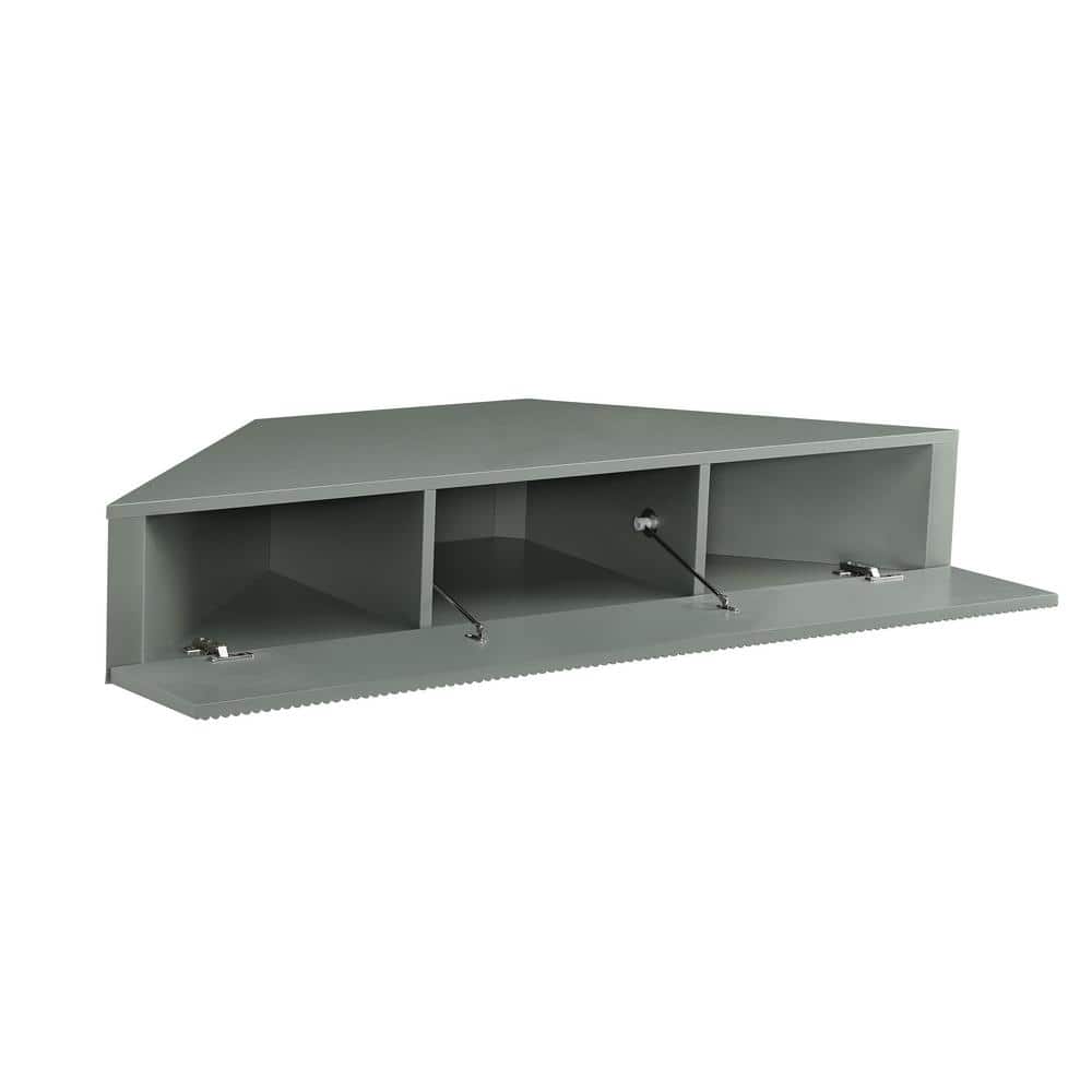 Emmeline Sage Green Composite Wood Corner Floating TV Stand