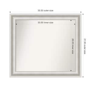 Parlor White 35.5 in. W x 31.5 in. H Custom Non-Beveled Recycled Polystyrene Framed Bathroom Vanity Wall Mirror