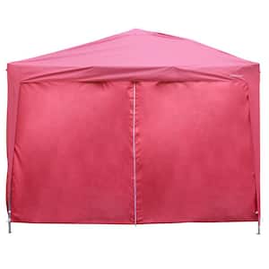 10 ft. x 10 ft. Outdoor Straight Leg Red Party Wedding Tent Canopy With Adjustable Height