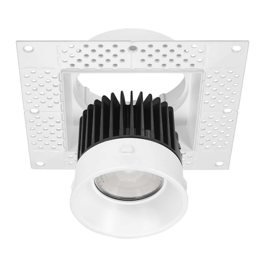 4" White Aluminum Trimless Recessed LED Downlight