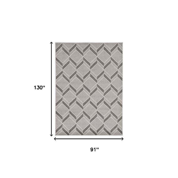 Gray 8 ft. x 11 ft. Woven Polypropylene Rectangle Indoor/Outdoor Area Rug