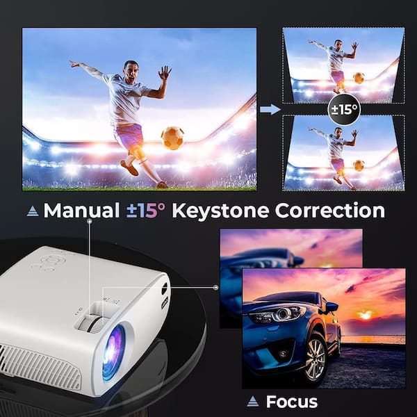 1920 x 1080 Full HD LCD LED Lamp Mini Proyector with 10000 Lumens Short  Focal Length Home Projector