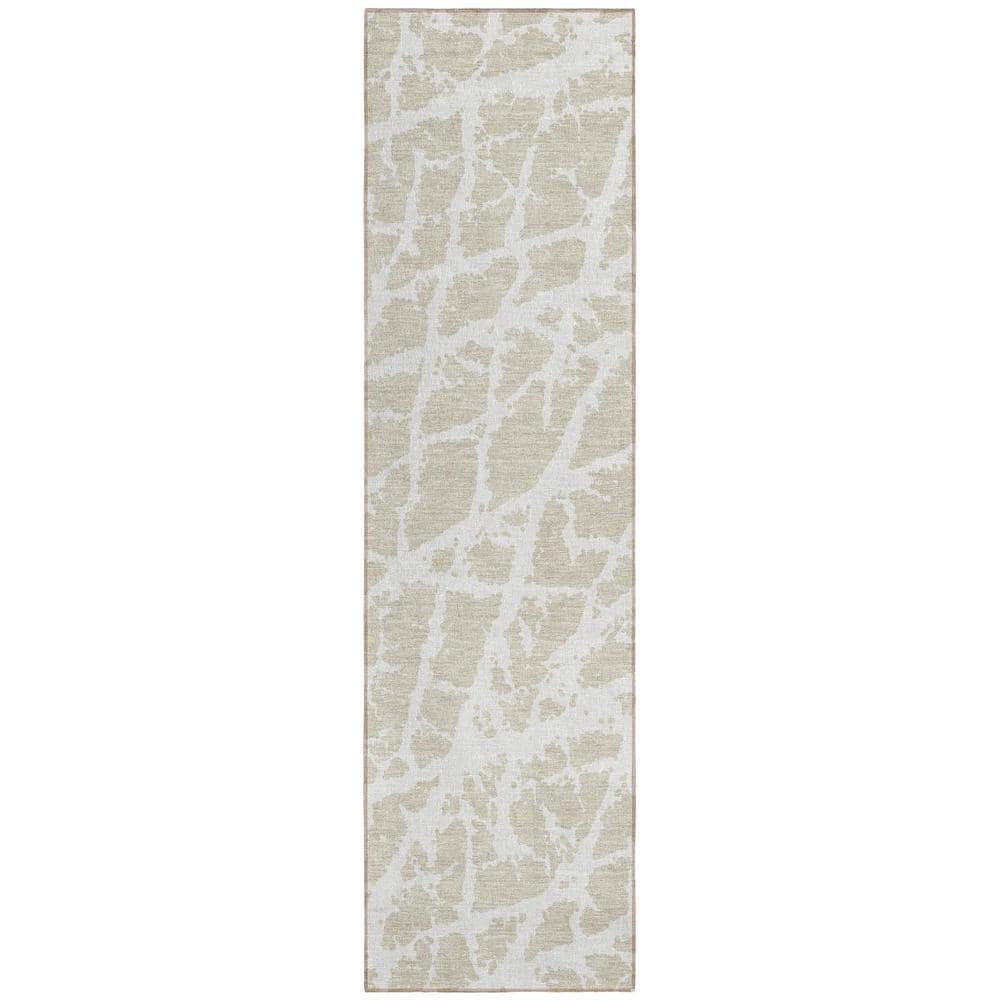 Beige and Ivory 2 ft. x 7 ft. Abstract Indoor / Outdoor Area Rug price history on PriceWatchPro
