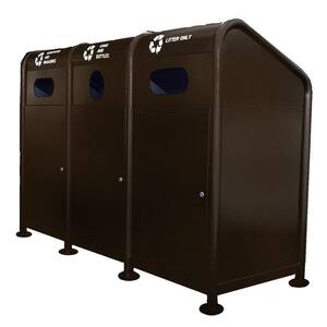 102 Gal. Steel Recycling Station in Brown