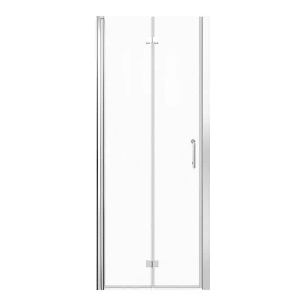RAINLEX 30 in. to 31-3/8 in. W x 72 in. H Semi-Frameless Bi-Fold Shower Door in Chrome Finish with Clear Glass