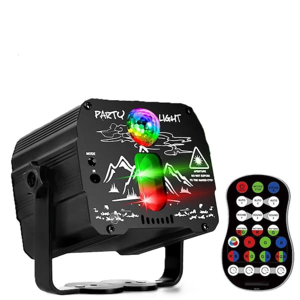 Laser Lights for Party Disco Ball DJ Lights Sound Activated Strobe Light RGB Backgrounds Light for Glow Party, Black