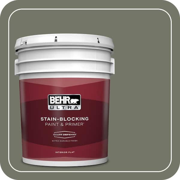 BEHR ULTRA 5 gal. #PPU10-19 Conifer Green Extra Durable Flat Interior Paint & Primer