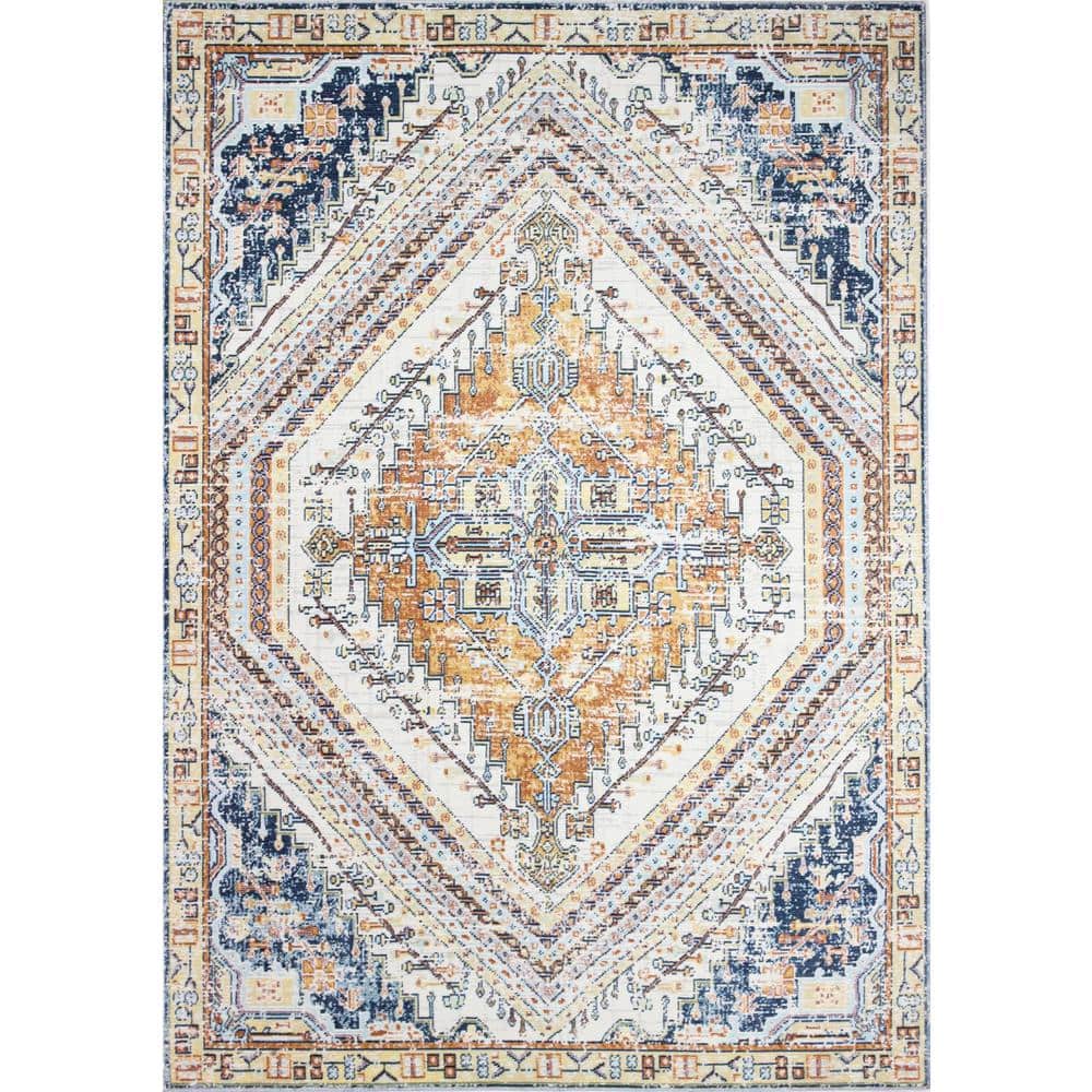 Ivory Sparkle Easy-Care Synthetic 8' x 10' Area Rug