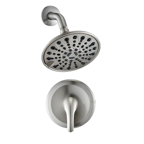 PROOX SingleHandle 6Spray Shower Faucet with 6 Inch High Pressure Rain Shower Head in Brushed