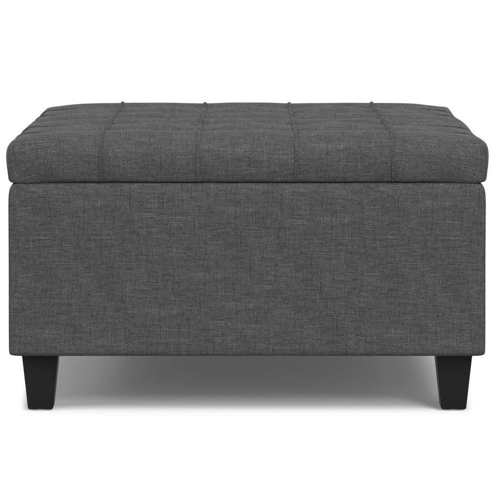 Slate Grey 30" Tufted Cocktail Storage Ottoman