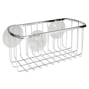 Suction Rectangular Shower Basket in Chrome