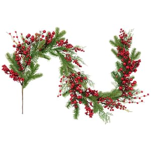 Cedar Pine and Berries Artificial Christmas Garland - 5 ft. - Unlit