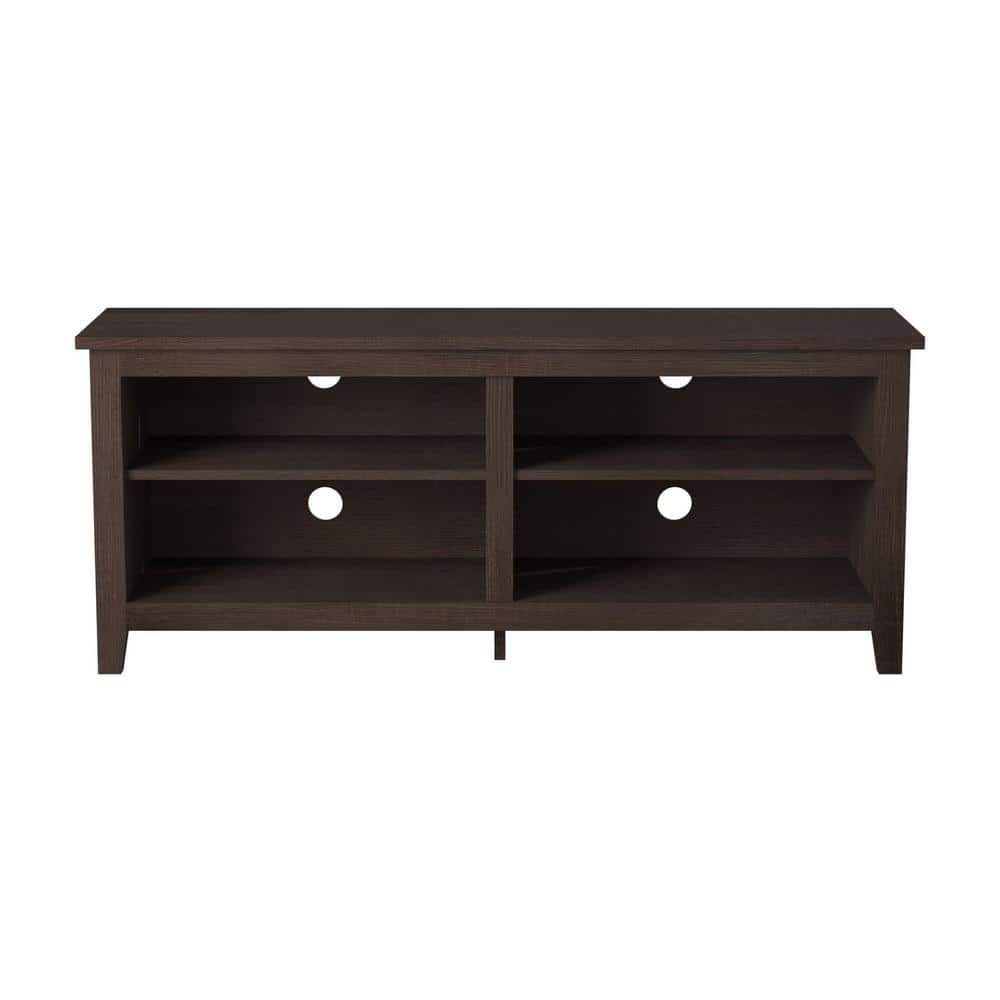 Espresso 58'' Freestanding MDF TV Stand with Adjustable Shelves
