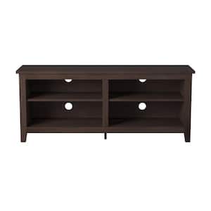 Columbus 58 in. Espresso MDF TV Stand 60 in. with Adjustable Shelves