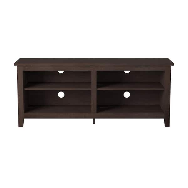 Walker Edison Furniture Company Columbus 58 in. Espresso MDF TV Stand 60 in. with Adjustable Shelves