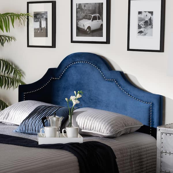 Baxton Studio Rita Royal Blue Queen Headboard 155 9337 HD The