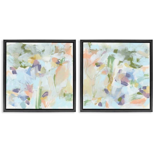 Pastel Abstract Expressions by June Erica Vess 2 Pieces Black Floater Frame Abstract Graphic Art Print 25 in. x 25 in.