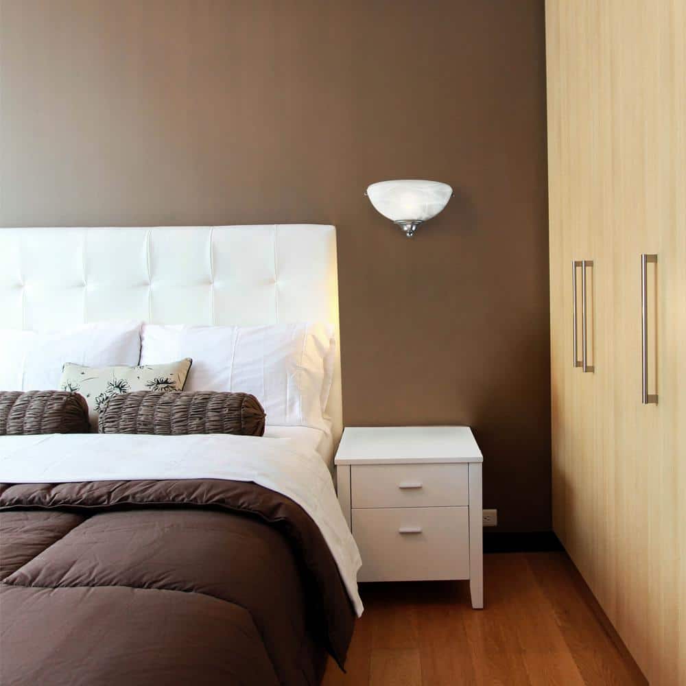 Satin Nickel Glass Oval Wall Sconce with Dimmable Touch Control
