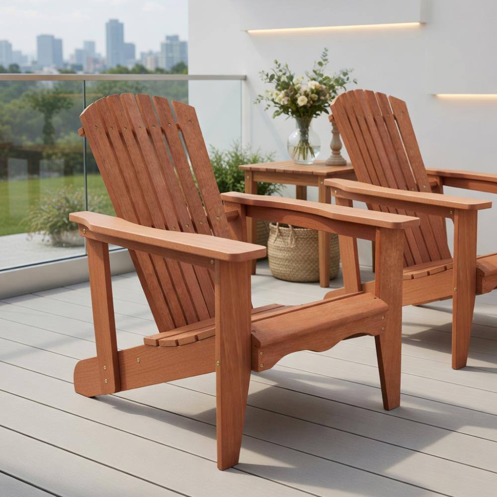Solid Wood Adirondack Chair with High  Backrest and Wide Armrests price history on PriceWatchPro