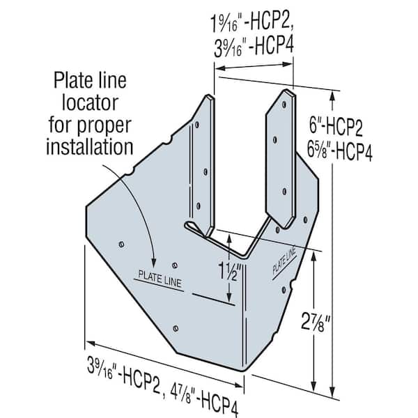 Simpson Strong-Tie HCP 18-Gauge ZMAX Galvanized Hip Corner Simpson Strong-Tie HCP 18-Gauge ZMAX Galvanized Hip Corner