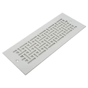 Basketweave Series 12 in. x 6 in. White Steel Vent Cover Grille for Home Floors and Walls with Mounting Holes