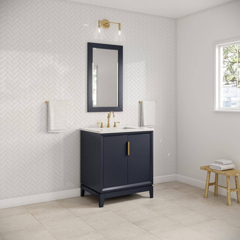 Elizabeth 30" Monarch Blue Bathroom Vanity with Carrara Marble Top