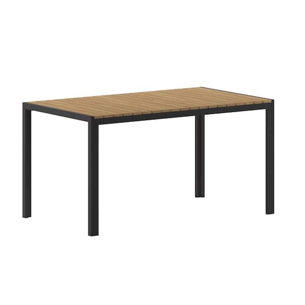 Carnegy Avenue Gray Rectangle Iron Outdoor Side Table