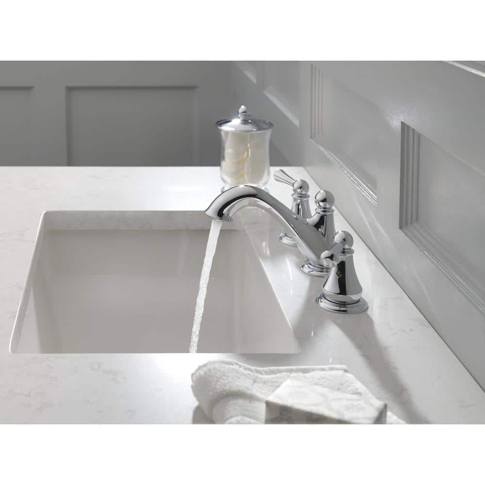 Sleek Modern 16" Widespread Chrome Bathroom Faucet with Drain Assembly