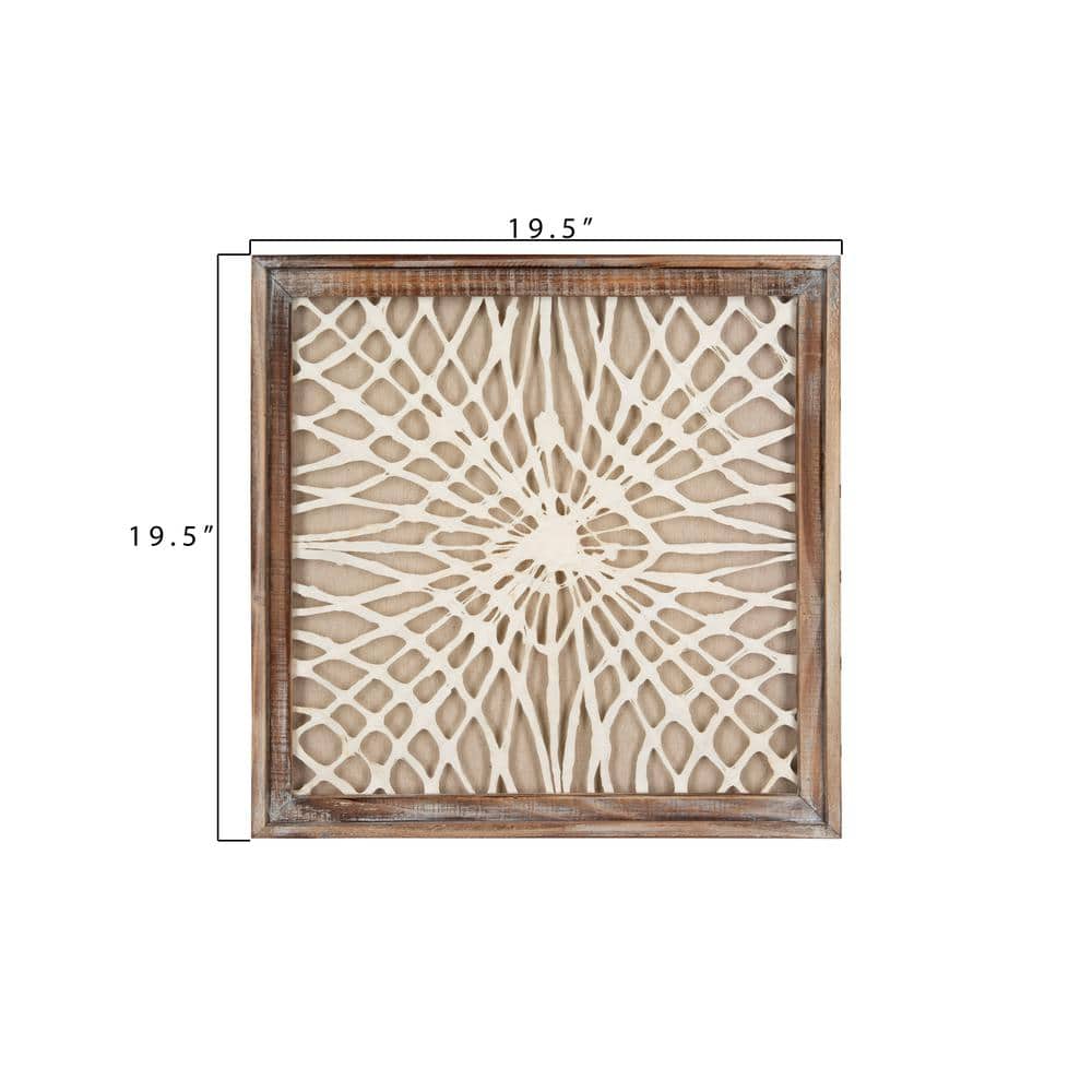 Handmade Abstract Paper Art in Distressed Wood Frame, Set of 3