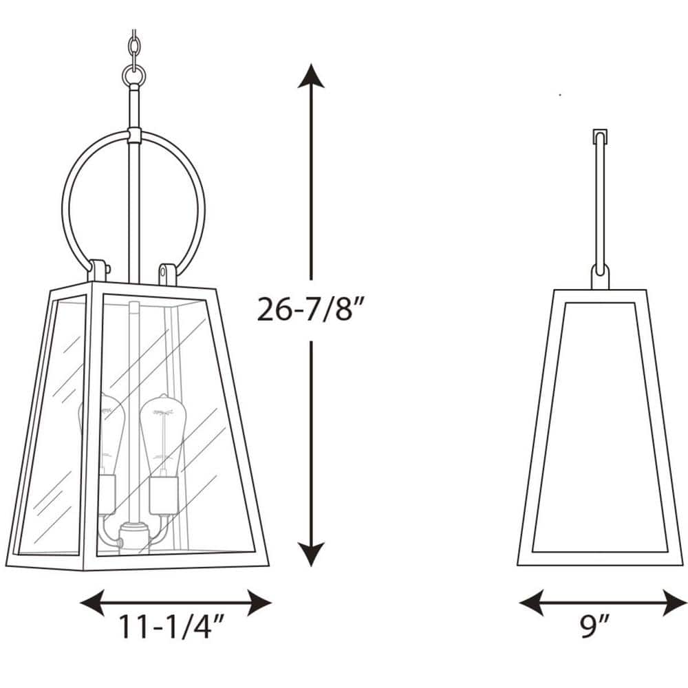 Barnett Bronze Glass Indoor/Outdoor Hanging Lantern