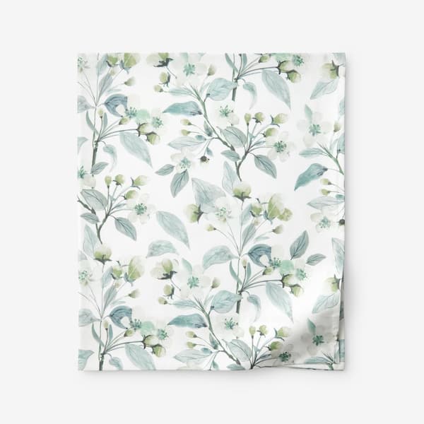 The Company Store Legends Hotel Floral Muse Wrinkle-Free White Multi Sateen King Flat Sheet